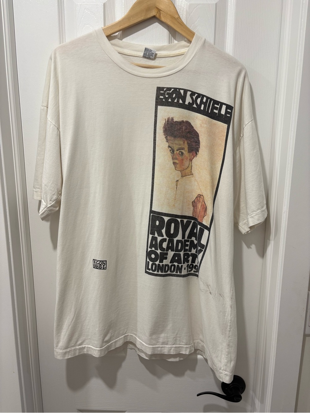 Vintage Egon Schiele Art T-Shirt Men’s XL Self Portrait 1990 Royal Academy